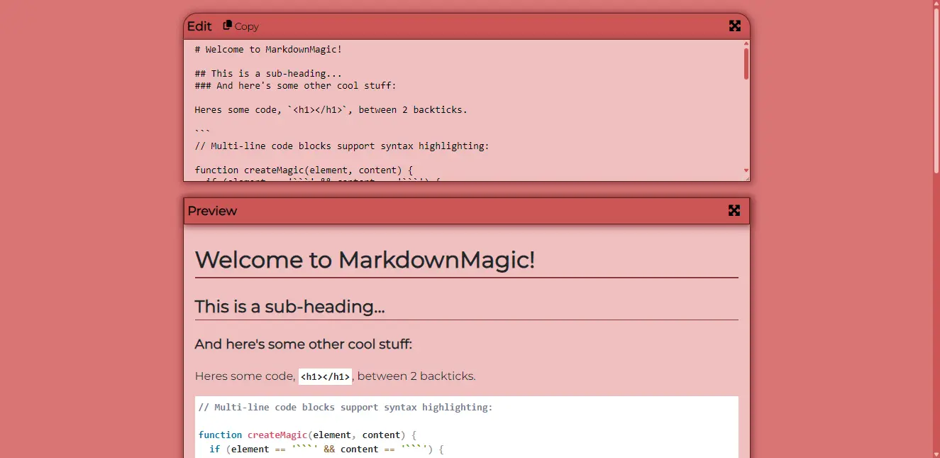 The MarkdownMagic website.